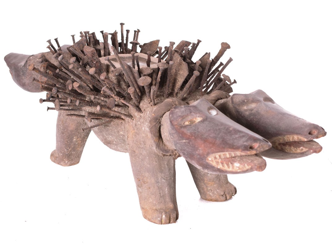 Nkisi Kozo - Glass, Nail, Wood - Bakongo - Congo (1 of 11)