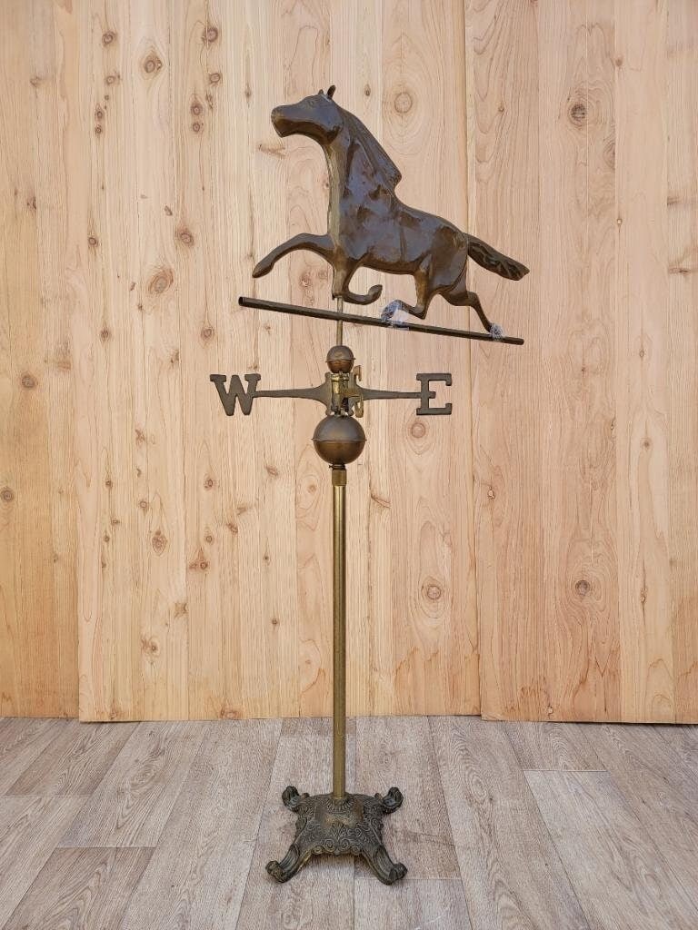 Antique Bronze Horse Weathervane Stand Auction