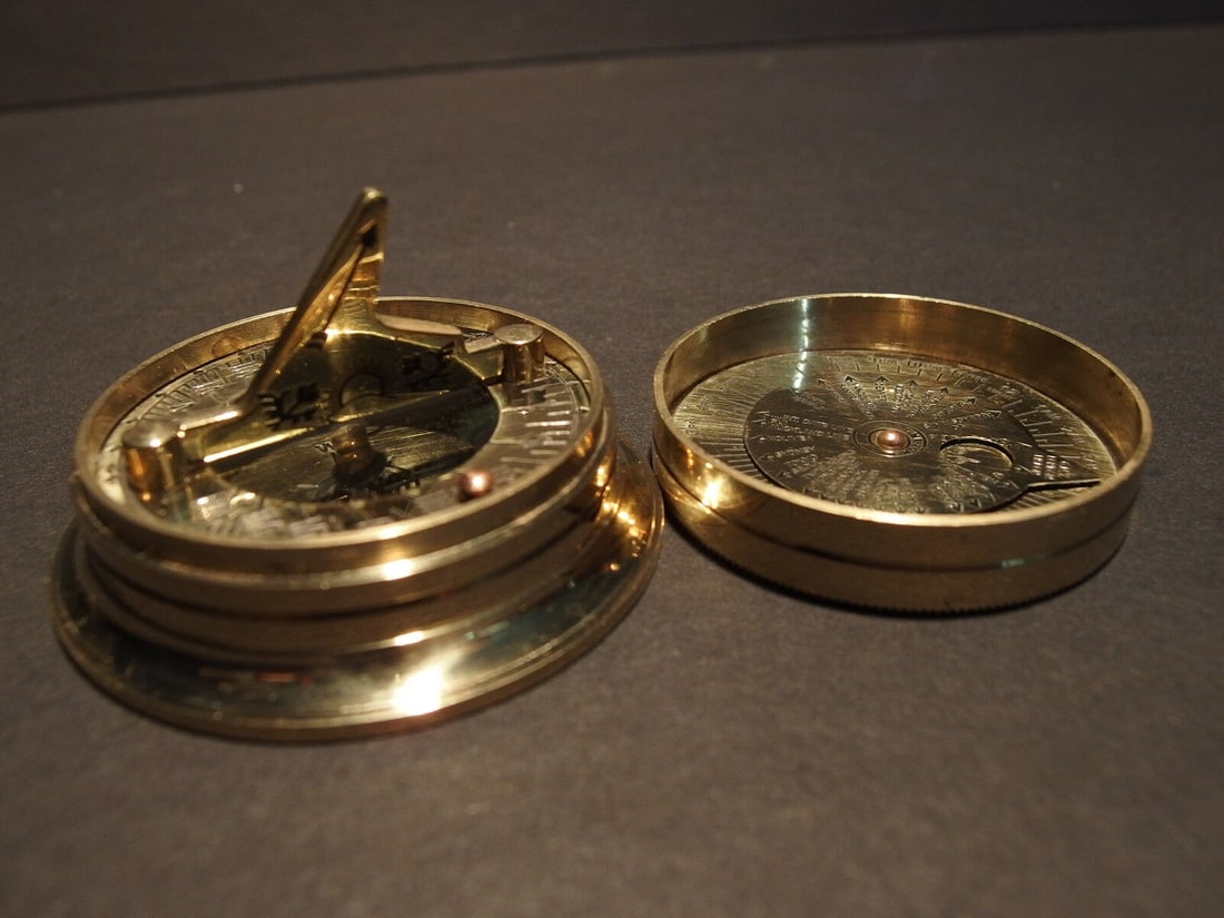 Brass Wing Sundial w Lid Pocket Watch Compass: Brass Wing Sundial w Lid Pocket Watch Compass Reserve: $20.00 Shipping: Domestic: Flat-rate of $7.00 to anywhere within the contiguous U.S. International: Foreign shipping rates are determined by dest