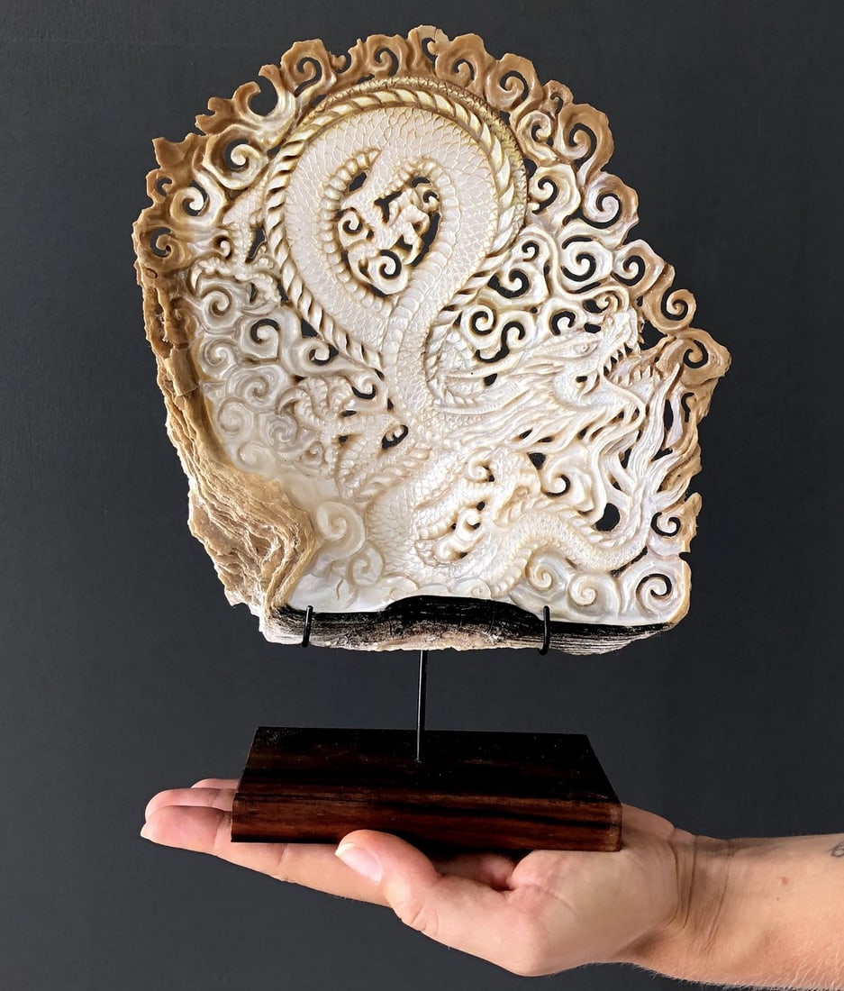 Mother of Pearl Shell with Dragon motif (1 of 8)