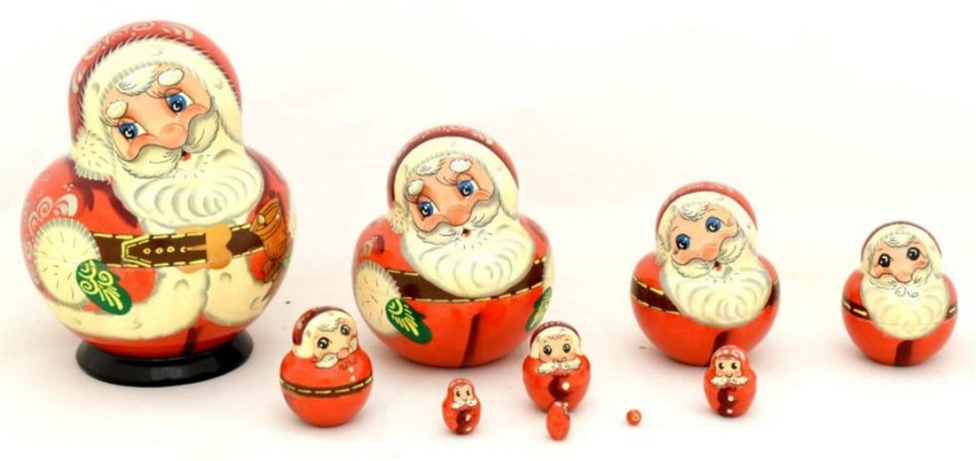 Matreshka: Traditional russian wooden nesting doll. Hand made, hand painted, Sergiyev Posad, 10 pcs. Dimensions: 9 × 12 cm" Reserve: $180.00 Shipping: Domestic: Flat-rate of $40.00 to anywhere within the contig