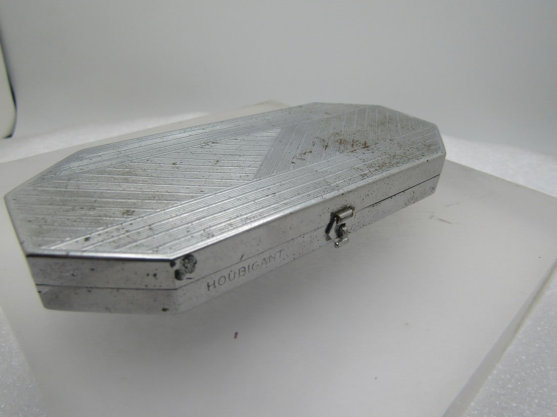 Vintage Houbigant Silver Tone Compact, Powder/Rouge, 1930's-1940's (1 of 6)