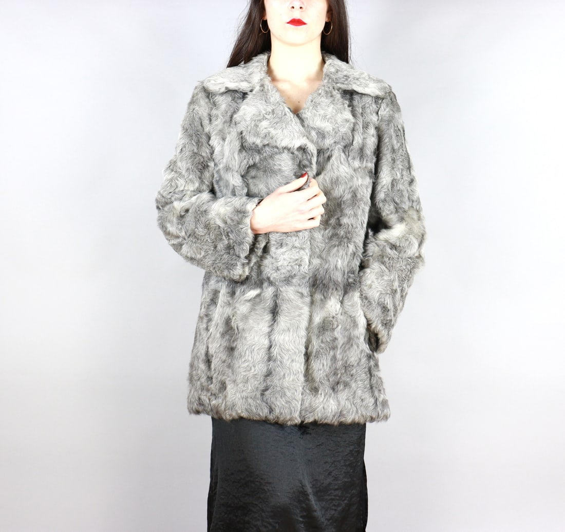 GREY LAMB FUR JACKET EU: L; US: 16 (1 of 11)
