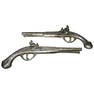 Vintage Mid-Century Brass Flintlock Pistols Wall Decor - Set of 2