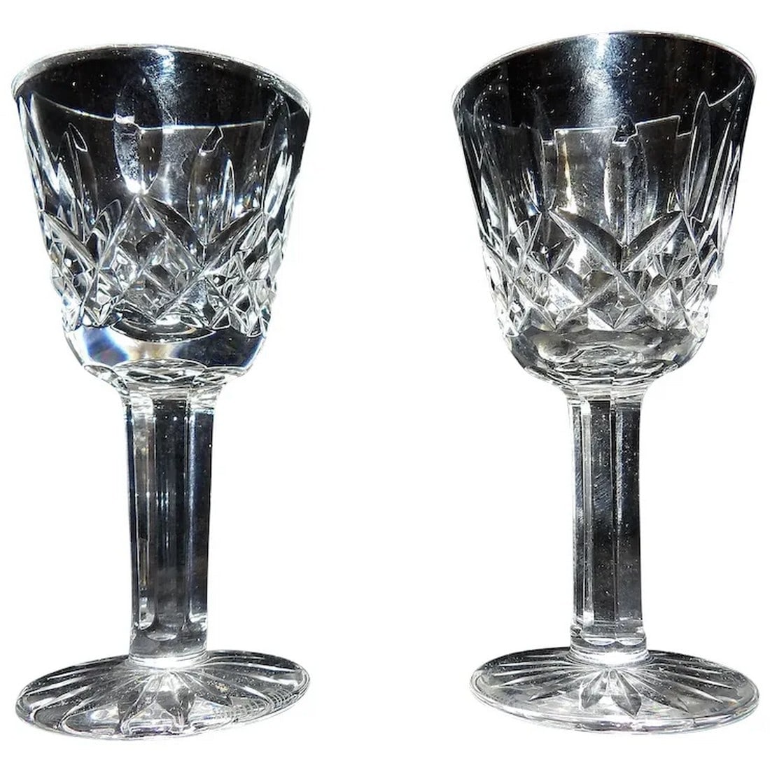 Vintage Waterford Lismore Cut Crystal Small Liqueur Cocktail Cordial Glasses (1 of 6)