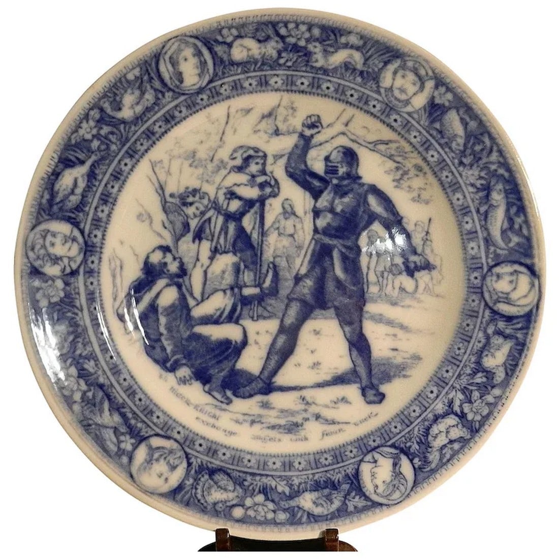 Antique Victorian Era Wedgwood Ivanhoe Flo Blue 10" Dinner Plate (1 of 5)