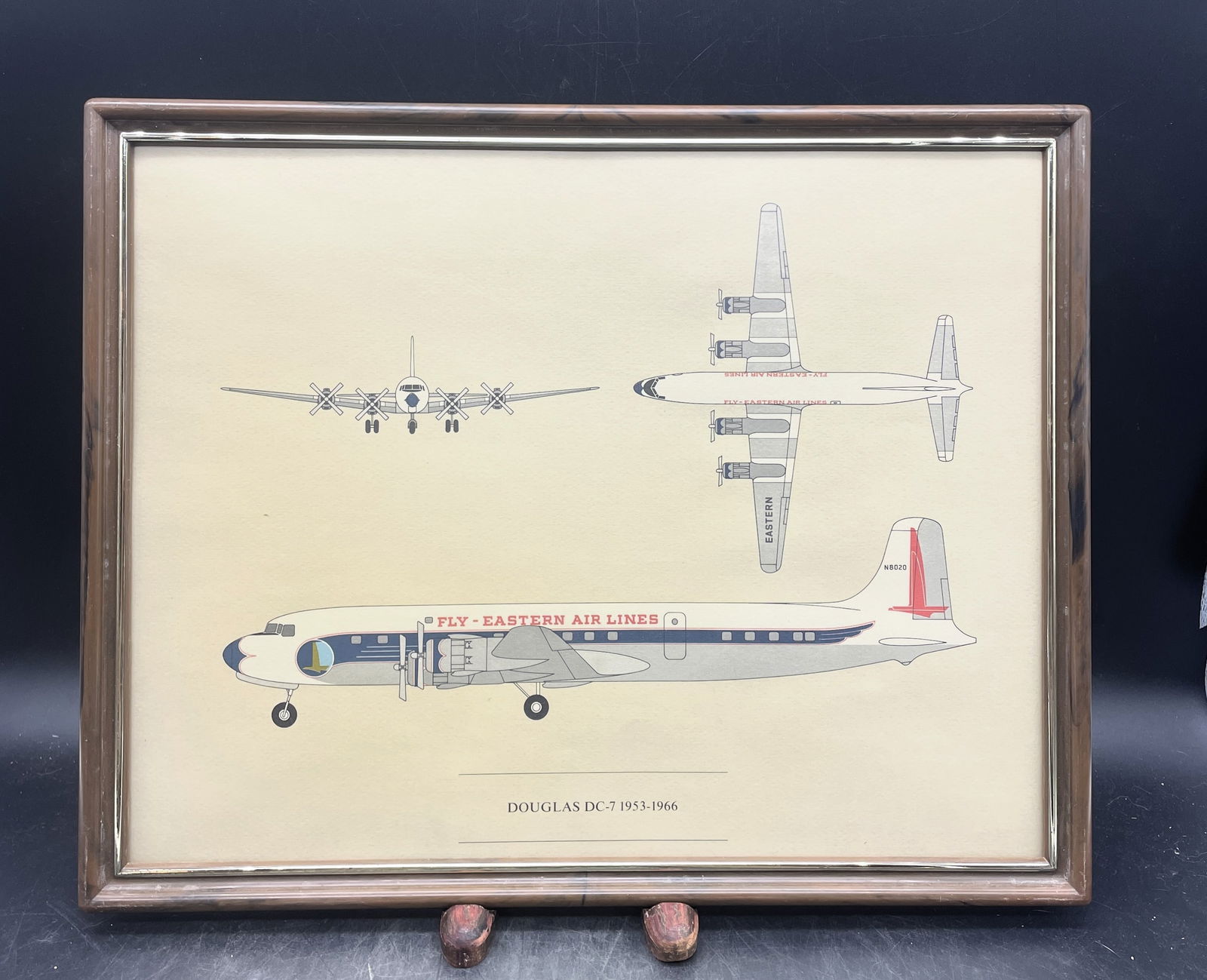 DOUGLAS DC-7 1953-66 HISTORY OF EASTERN AIRLINES AIRCRAFT FRAMED (1 of 6)