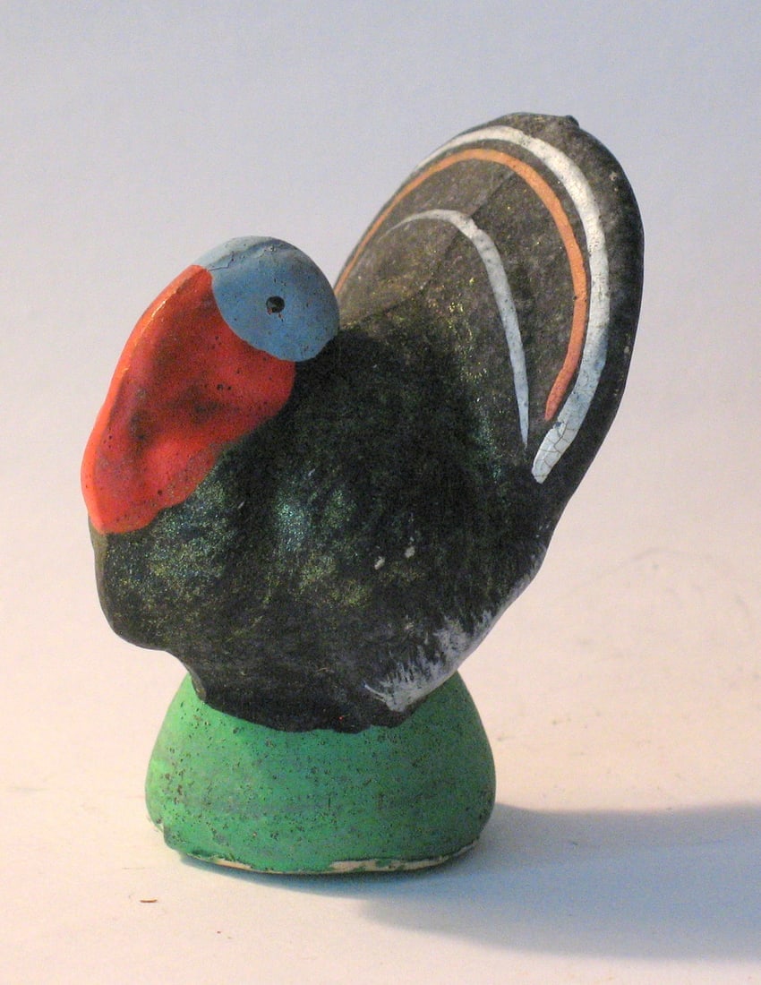 Vintage composition turkey.: Title: Vintage composition turkey. Date/Period: 1940's Dimension: 2 1/4” high Additional Information: Nice vintage composition turkey in great original paint & condition marked “U. S. Zone