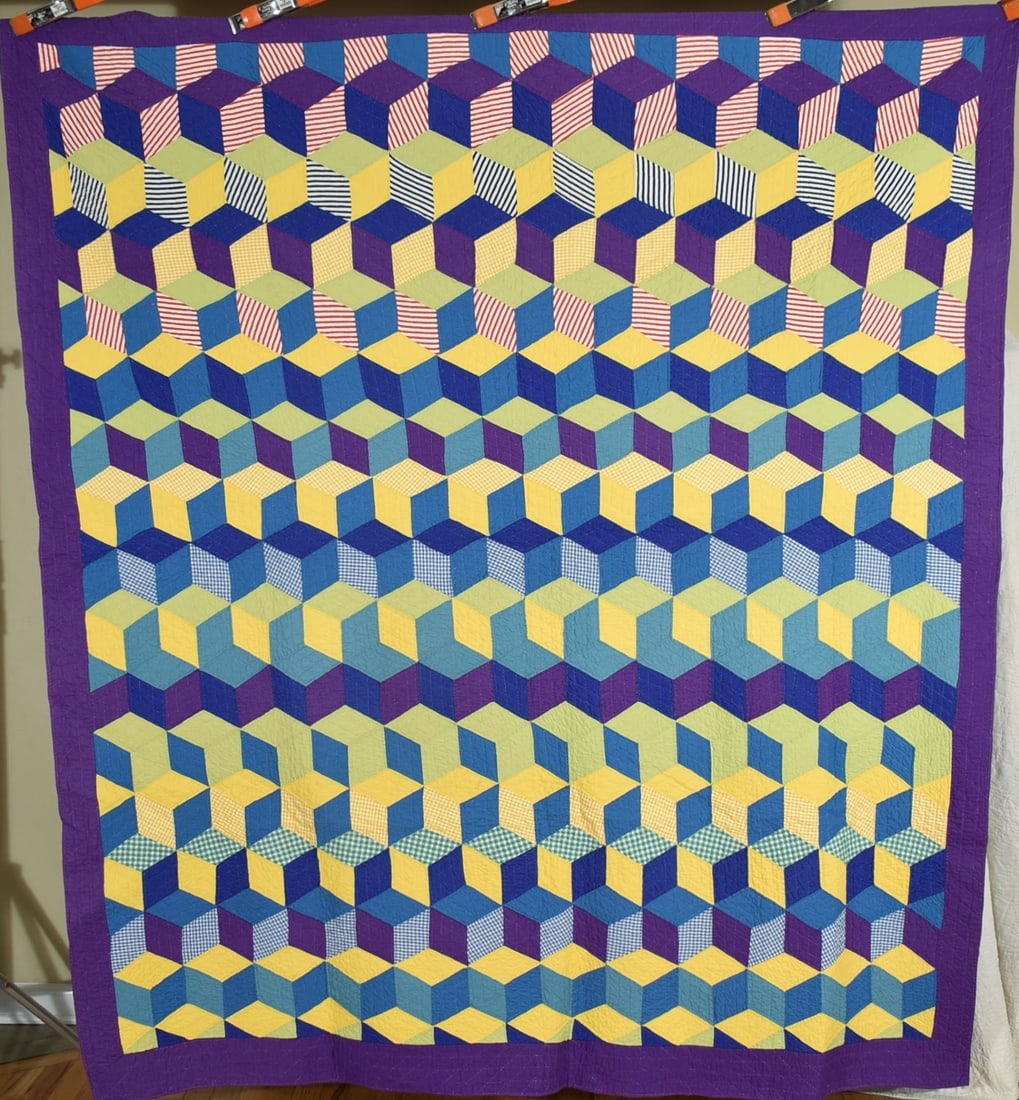 Graphic 30's Tumbling Blocks Quilt (1 of 10)