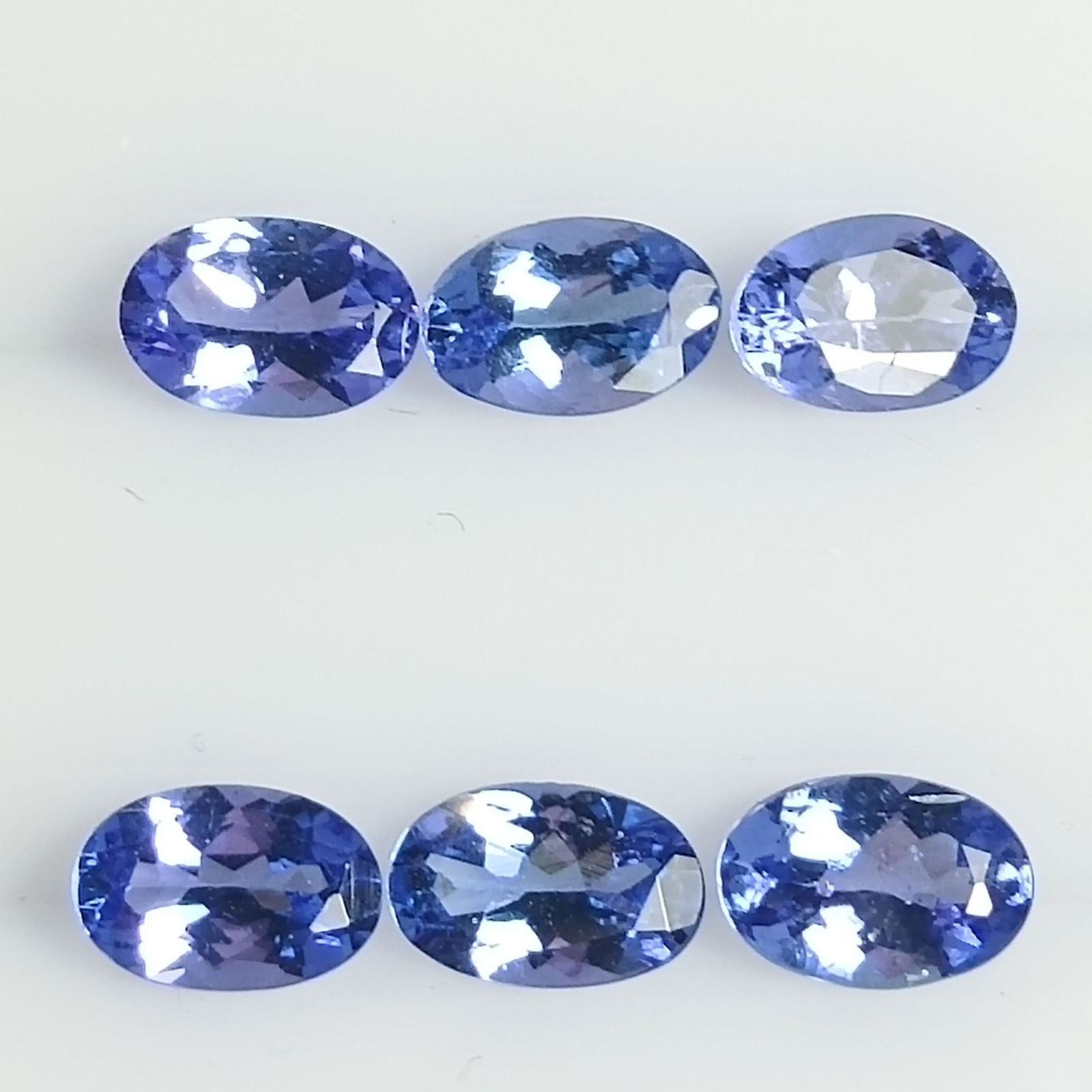 6 x 4 MM 6 PCS 2.65 CTS EXTRAORDINARY LUSTER ! GOOD COLOR NATURAL TANZANITE OVAL SHAPE LOOSE (1 of 5)