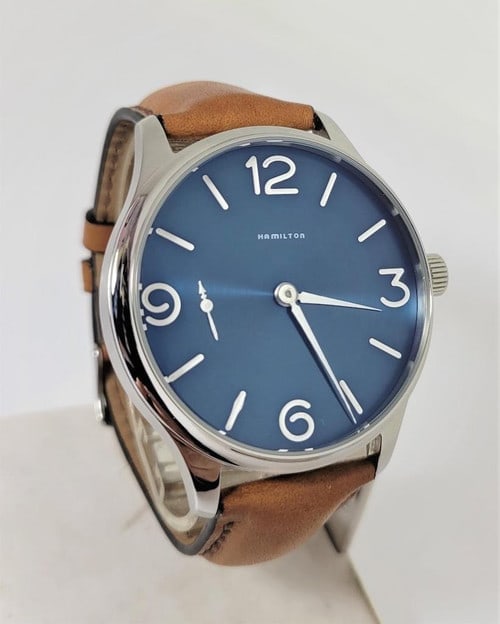 Mens S/Steel High Grade HAMILTON Winding Watch Cal 917 Re-Cased* Blue DIAL (1 of 9)