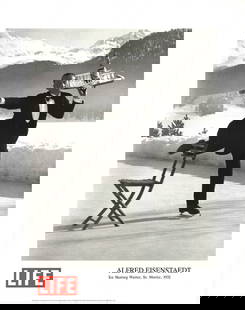 Alfred Eisenstaedt - Ice Skating Waiter - Offset Lithograph 28" x 22": Lot Title: Alfred Eisenstaedt - Ice Skating Waiter - Offset Lithograph 28" x 22" Artist: Alfred Eisenstaedt Title: Ice Skating Waiter Description: "Ice Skating Waiter" by Alfred Eisenstaedt, Unsigned