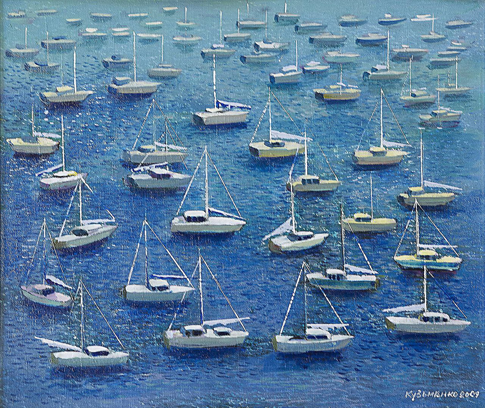 Kuzmenko Victor "The Cove. Yachts", oil painting: Artist: Kuzmenko Victor Title: "The Cove. Yachts", oil painting Date/Period: 5% of the purchase amount will be transferred to the fund for humanitarian aid to Ukrainians. Thank you for your support. �