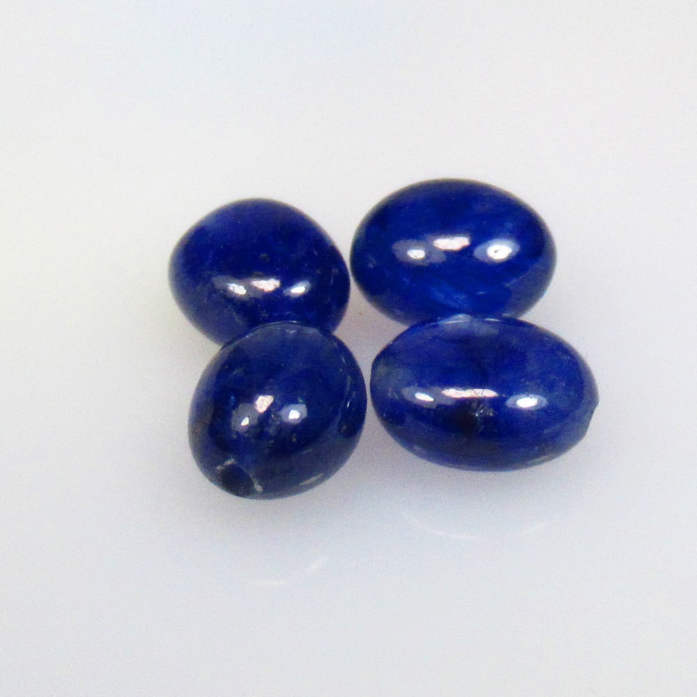7.60 Ctw Natural 4 Blue Sapphire Dumble Beads (1 of 2)