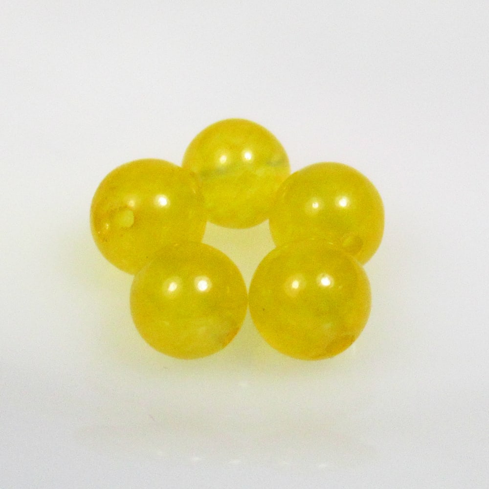 8.13 Ctw Natural 5 Drilled Yellow Onyx Round Beads (1 of 2)