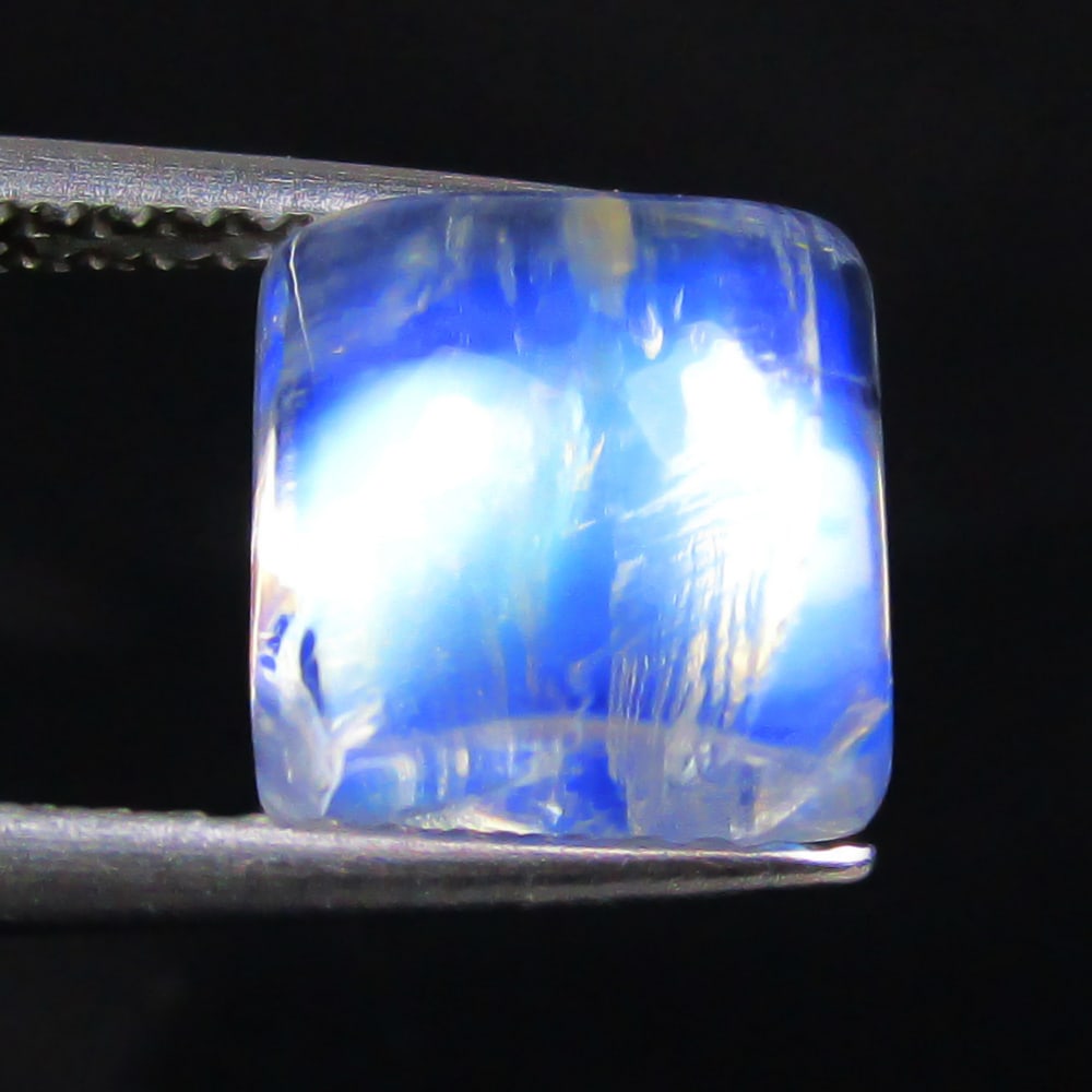 3.06 Ctw Natural Blue Moonstone Cushion Cab: No Reserve! Title: 3.06 Ctw Natural Blue Moonstone Cushion Cab Stone Clarity: Transparent Gemstones: Natural Moonstone Carat Weights: 3.06 Size/Dimensions: 8.00 x 8.00 x 5.30 mm Additional Information