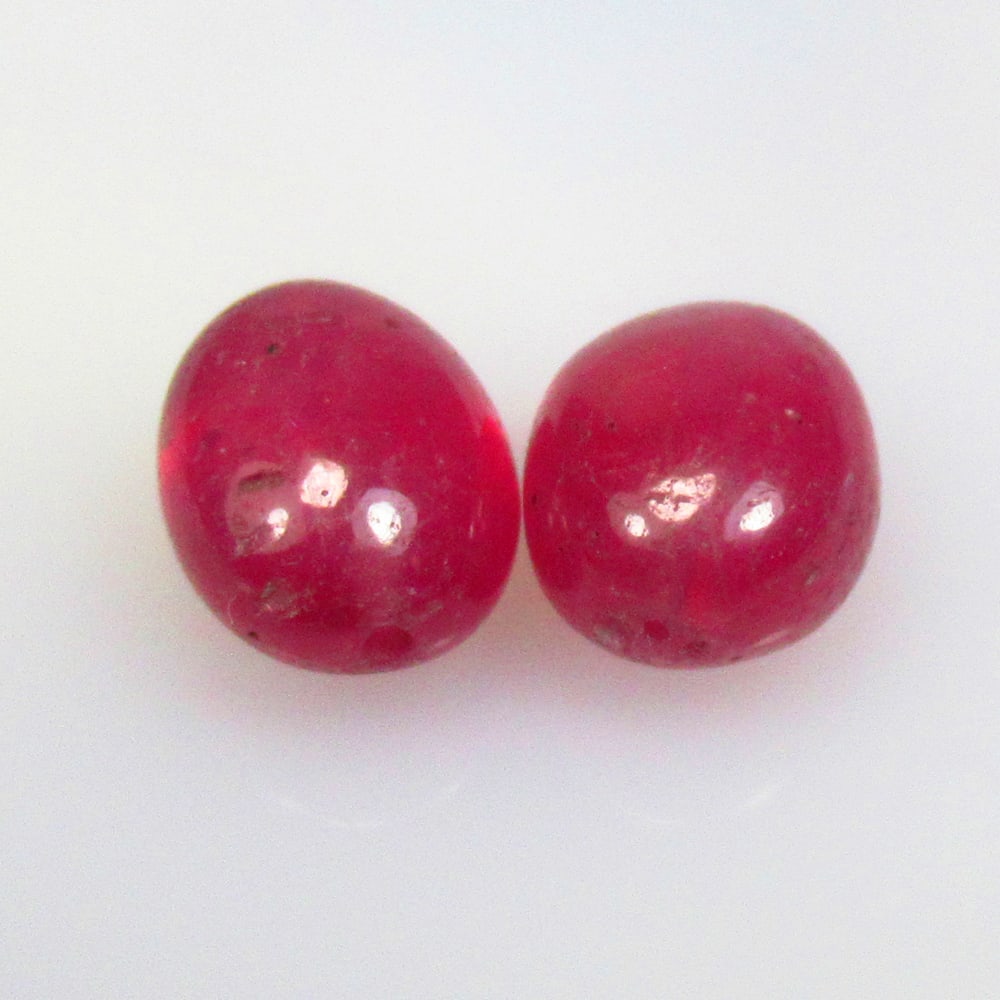 11.06 Ctw Natural 2 Red Ruby Dumble Beads (1 of 2)