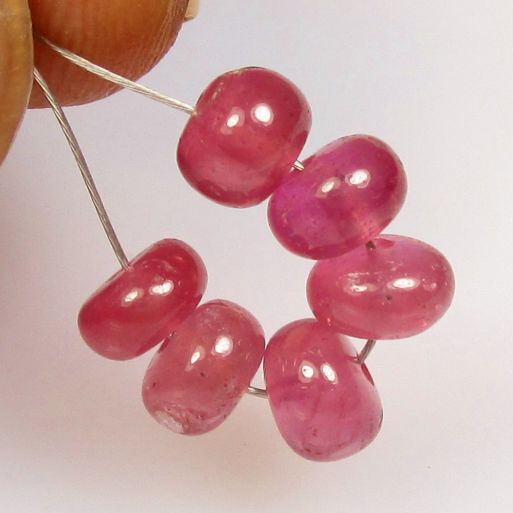 6.49 Ctw Natural 6 Red Ruby Round Beads (1 of 2)