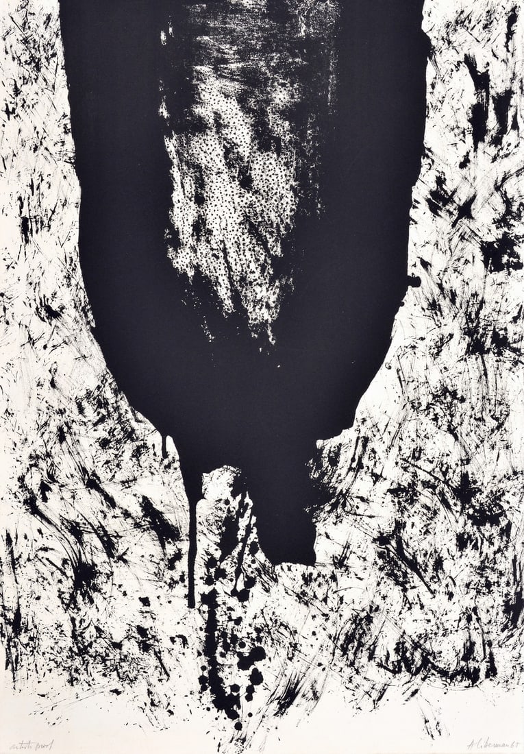 Alexander Liberman Abstract Lithograph: Artist/Title: Alexander Liberman Abstract Lithograph Description: Alexander Liberman (Ukrainian/American, 1912-1999) lithograph, signed artist's proof. Marked on verso XXIII and BA22. Provenance: Broo