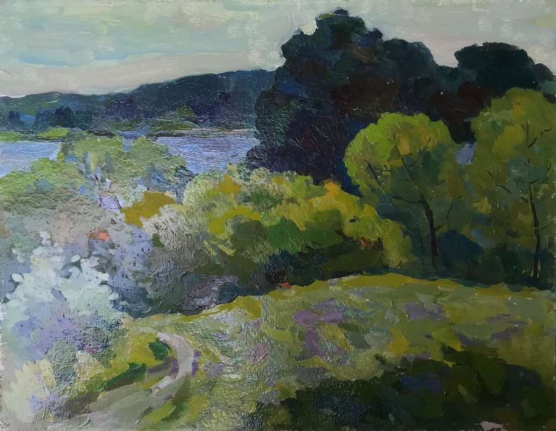 Oil painting Rainy day in the forest Peter Tovpev (1 of 11)