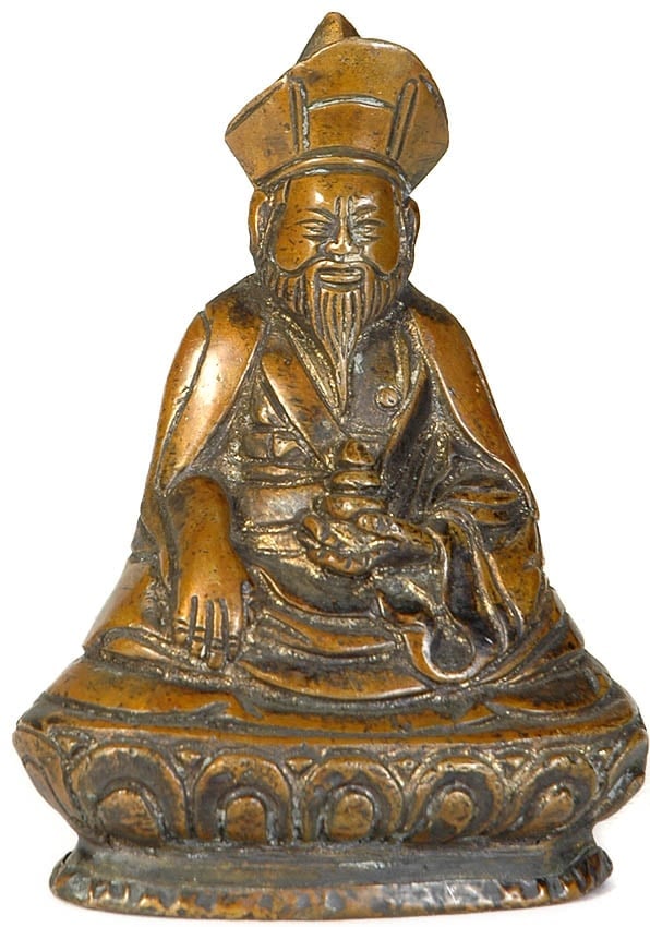 4" Lama (Tibetan Buddhist Deity) In Brass | Handmade | Made In India (1 of 1)