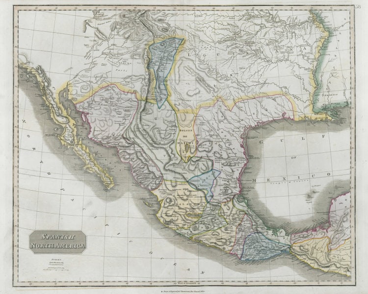 Spanish North America. THOMSON. Texas, Mexico & Southwestern USA 1830 map: Title: "Spanish North America". THOMSON. Texas, Mexico & Southwestern USA 1830 map Description: Spanish North America [northern part] by Drawn & engraved for John Thomson's "New General Atlas" (1830).