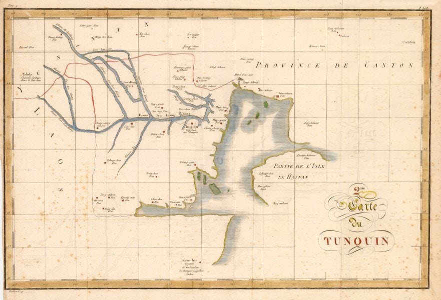 2me Carte du Tunquin'. Tonkin Hainan Red River Vietnam China. CANU c1785 map (1 of 2)