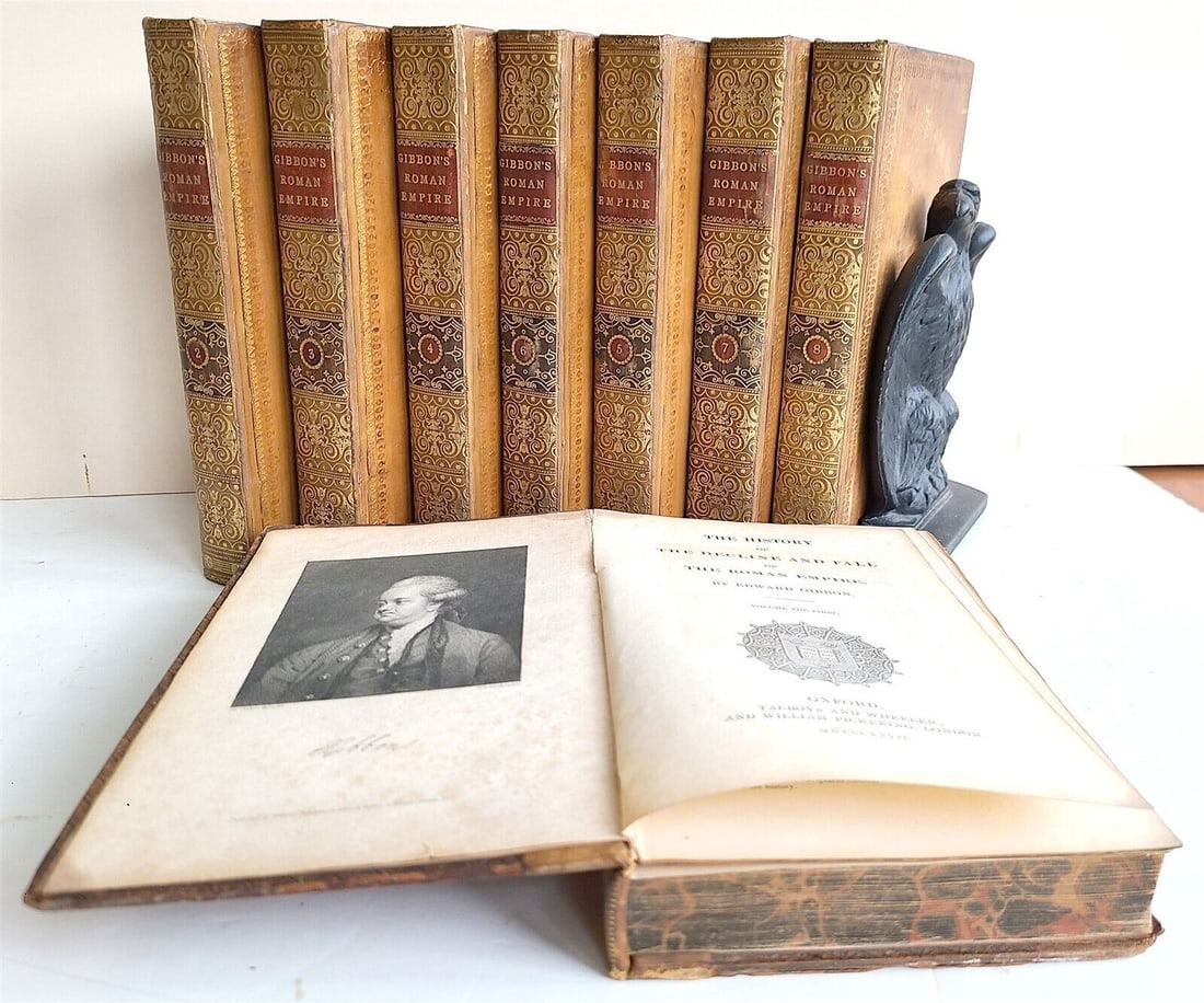1827 HISTORY OF DECLINE & FALL of ROMAN EMPIRE EDWARD GIBBON antique 8 VOLUMES (1 of 8)