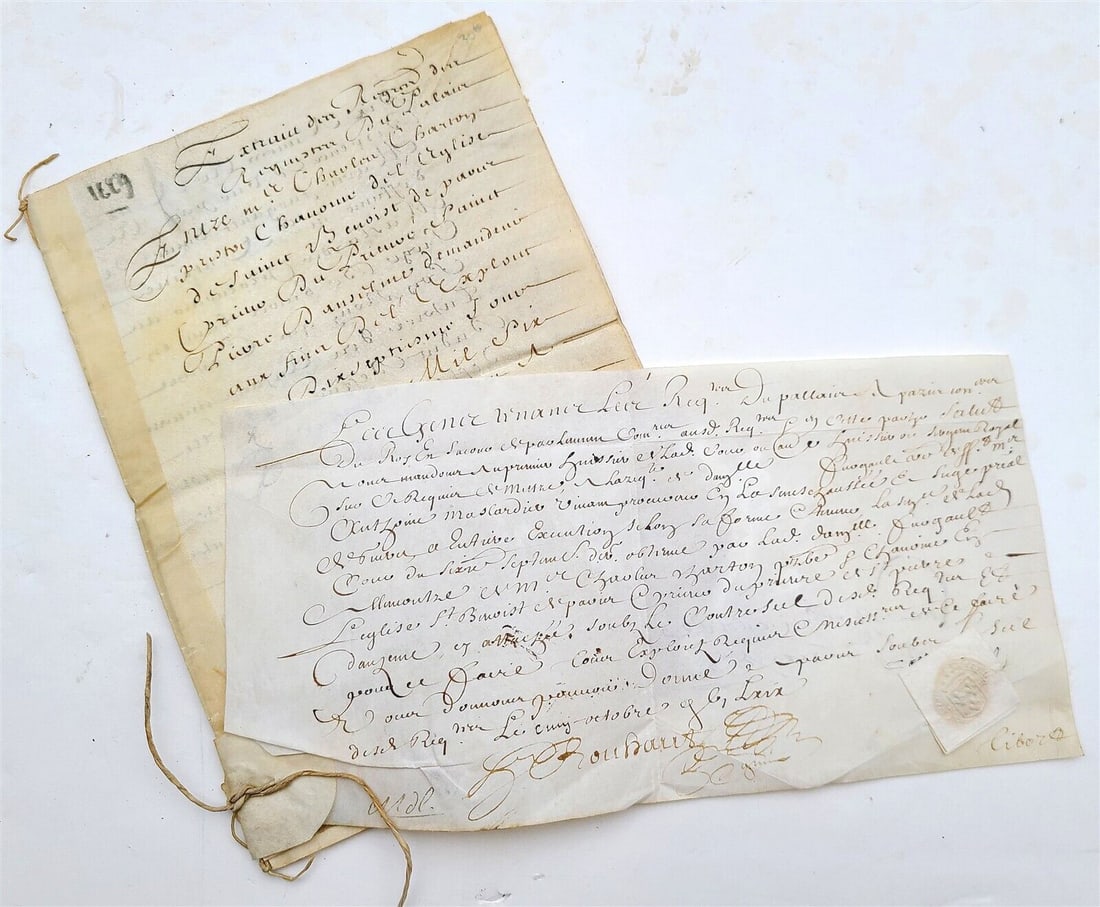 1609 MANUSCRIPT on VELLUM antique LAW DOCUMENT in FRENCH 4 leaves (1 of 6)