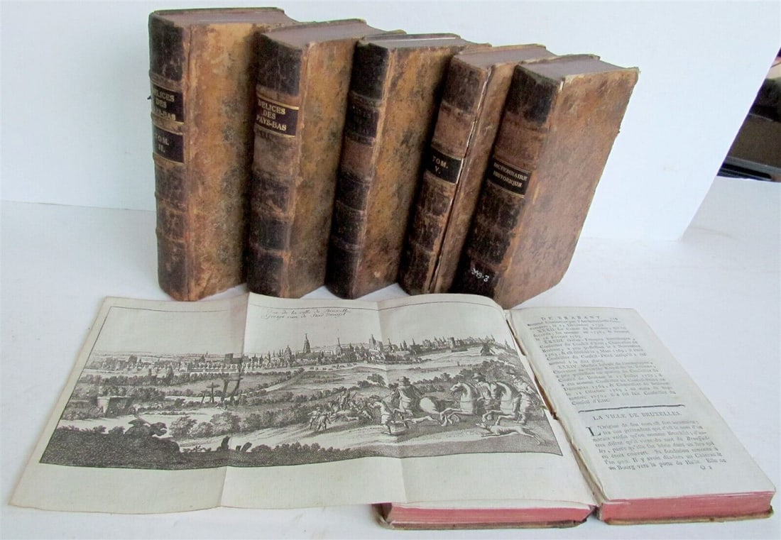 1786 DESCRIPTION of NETHERLANDS 6 VOLUMES ILLUSTRATED ANTIQUE 154 ENGRAVINGS (1 of 12)
