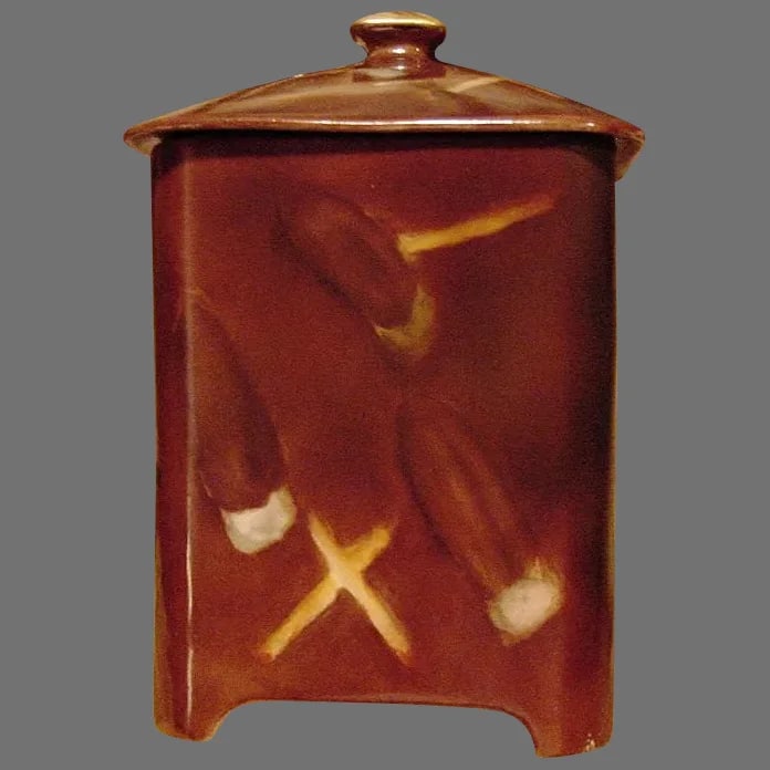 Handsome Limoges Porcelain Humidor ~ Hand Painted with Cigars ~ Bernardaud & Co 1900-1913: This would look so awesome in a den, studio, or library!! The background of this piece has been painted a rich brown color and in a deeper brown cigars with ashes and wood matches have been scattered