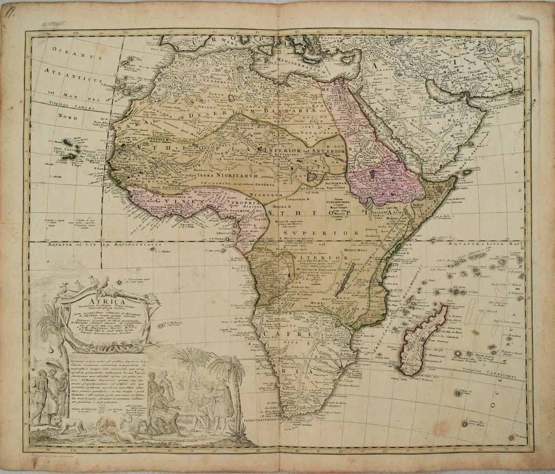 1737 Homann/Haas Map of Africa -- Africa Secundum legitimas Projectionis Stereographica regulas et (1 of 1)