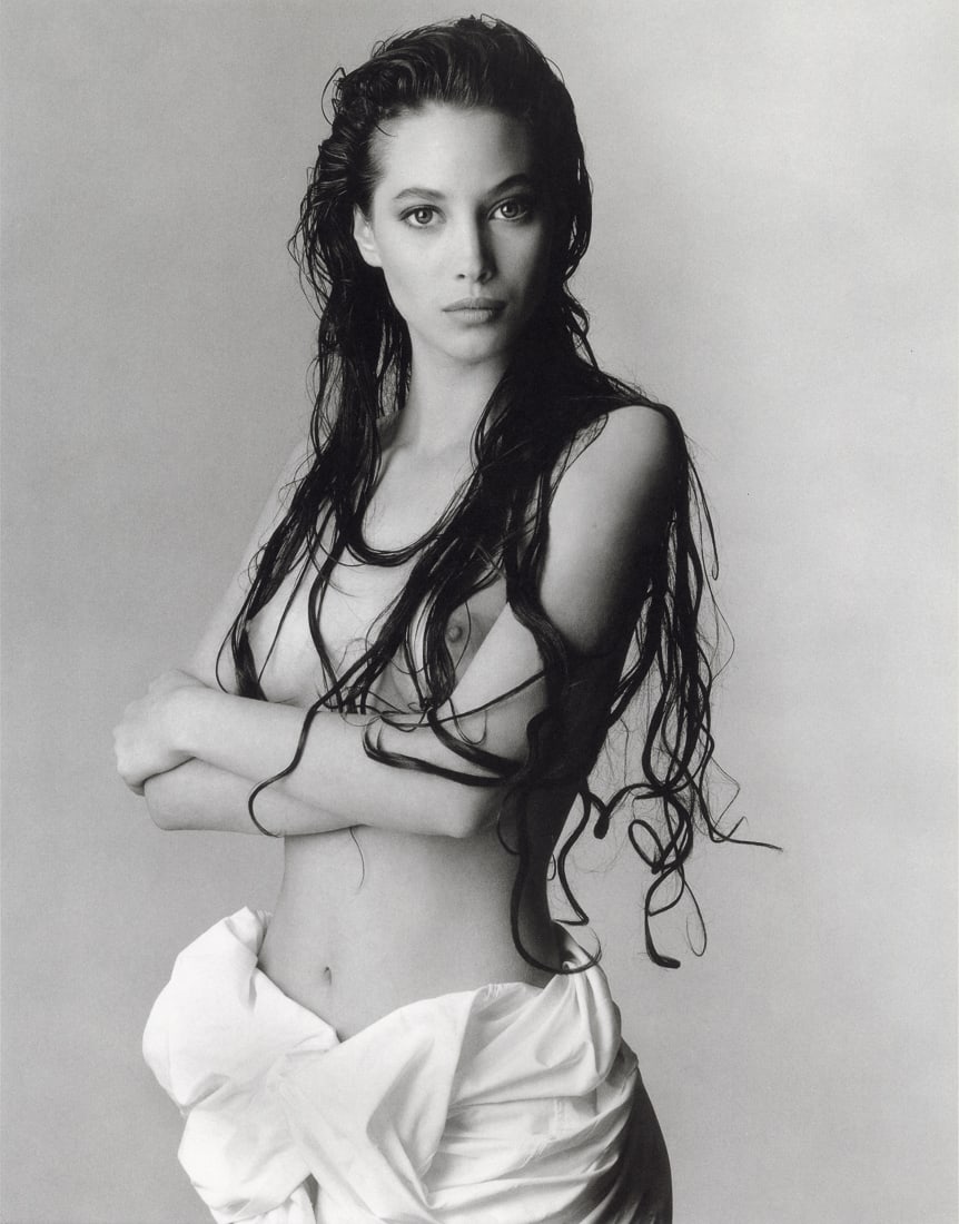 PATRICK DEMARCHELIER - Christy Turlington, NY, 1986: Artist: Patrick Demarchelier Title: Christy Turlington, New York, 1986 Medium: Photo Litho, 1997, USA Dimensions: 9.4x11.95" Description: Heat Wax Mounted on 12x16" Conservation Board Artist Bio: Patr