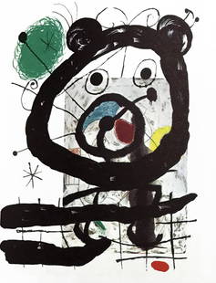 Joan Miro Original Lithograph DM12151 1970: Title: Untitled - DM12151 Artist: Joan Miro Country: Spain Medium: Original Lithograph Marks: not signed nor numbered Paper Size: Vellum paper 15 x 11 inch Publisher: 1970 France Provenance: Revue