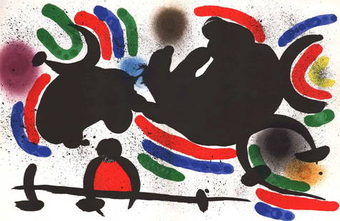 Joan Miro Original Lithograph v1-4d Mourlot 1970: Artist: Joan Miro Country: Spain Title: Untitled V1-4d Medium: Original Lithograph Marks: not signed nor numbered Paper size: on vellum 12.50 x 19.50 inch folded as issued Printed: 1970 Mourlot,