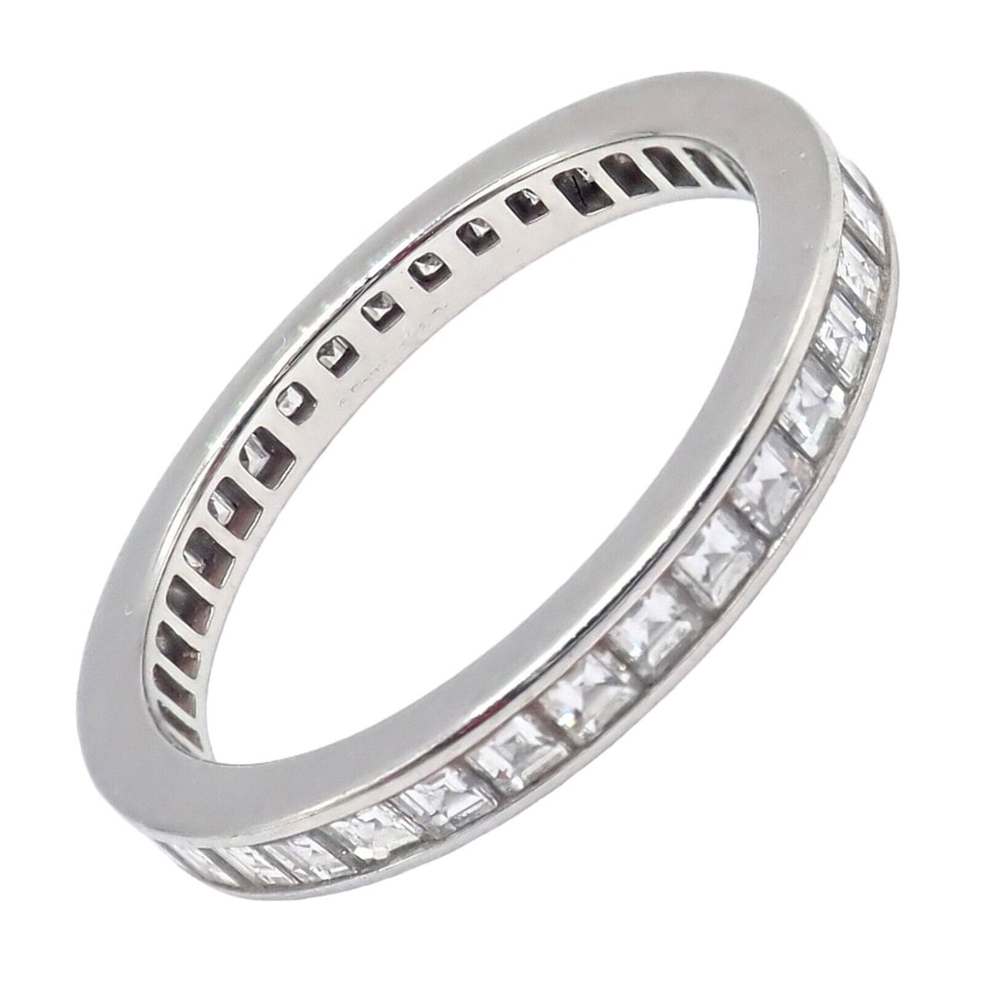 Tiffany & Co Platinum 2.88ctw Asscher Diamond Eternity Band Ring Size 5.75 (1 of 10)