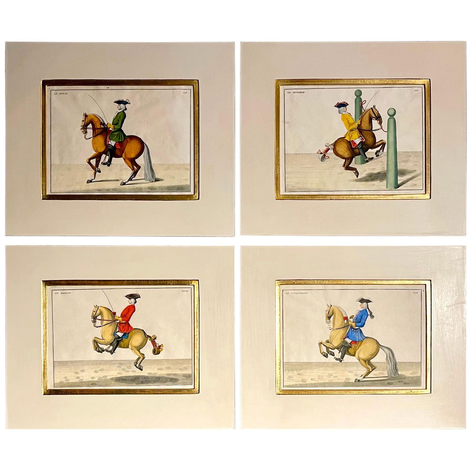 Four Engravings of Horse Riders Le Sensible, Le Royal, Le Conquerant, Le Ballon (1 of 15)