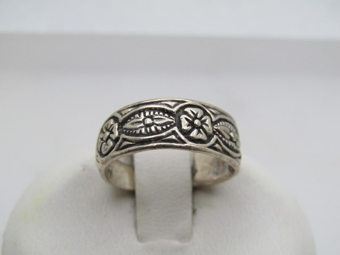 Vintage Sterling Floral Toe Ring, Signed Marsala, Sz. 3 to 6 (1 of 5)