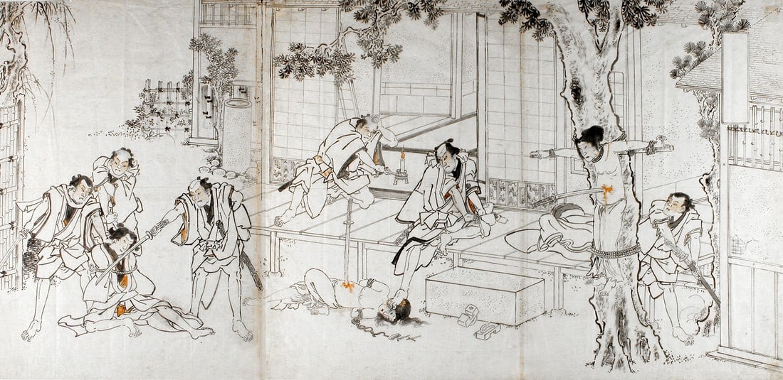 Utagawa KUNIHISA (1832-91): A preparatory drawing for a revenge or crime story. (1 of 1)