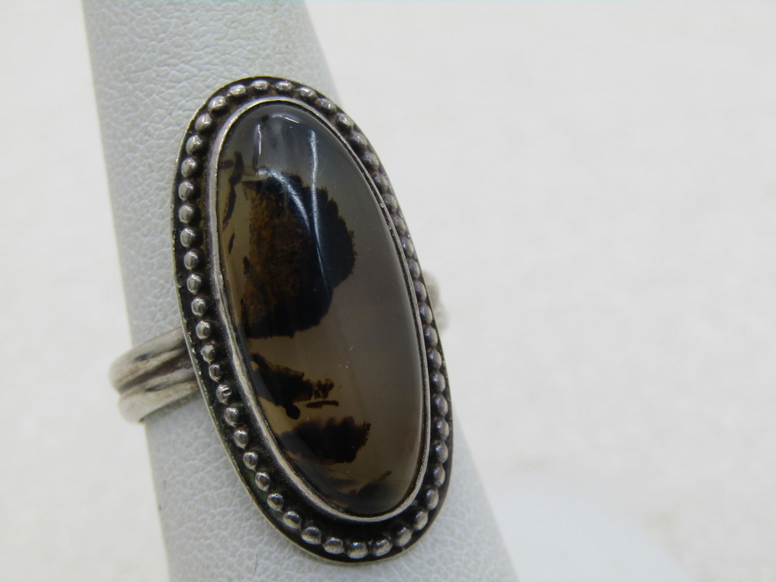 Vintage Sterling Southwestern Montana Agate Ring, Sz. 8 (1 of 6)