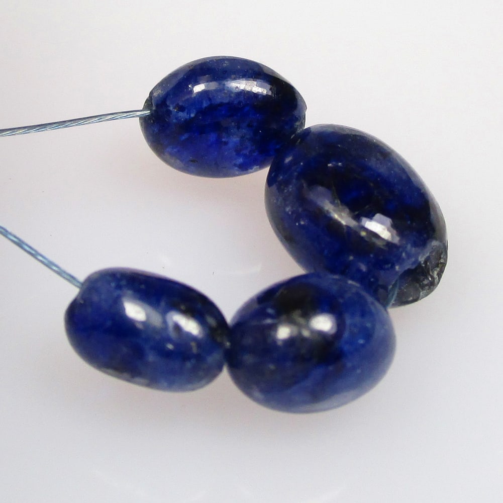 9.03 Ctw Natural 4 Blue Sapphire Dumble Beads (1 of 2)