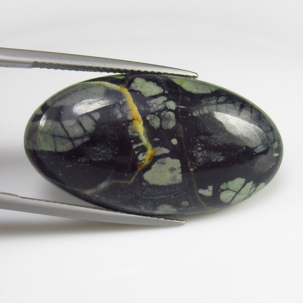 24.59 Ct - Natural Picasso Jasper: No Reserve! Title: 24.59 Ct - Natural Picasso Jasper Additional Information: Gemstone Gemstones: Jasper Carat Weights: 24.59 Size/Dimensions: 33.0 x 18.0 x 5.2 mm Additional Information: Pieces : 1 No