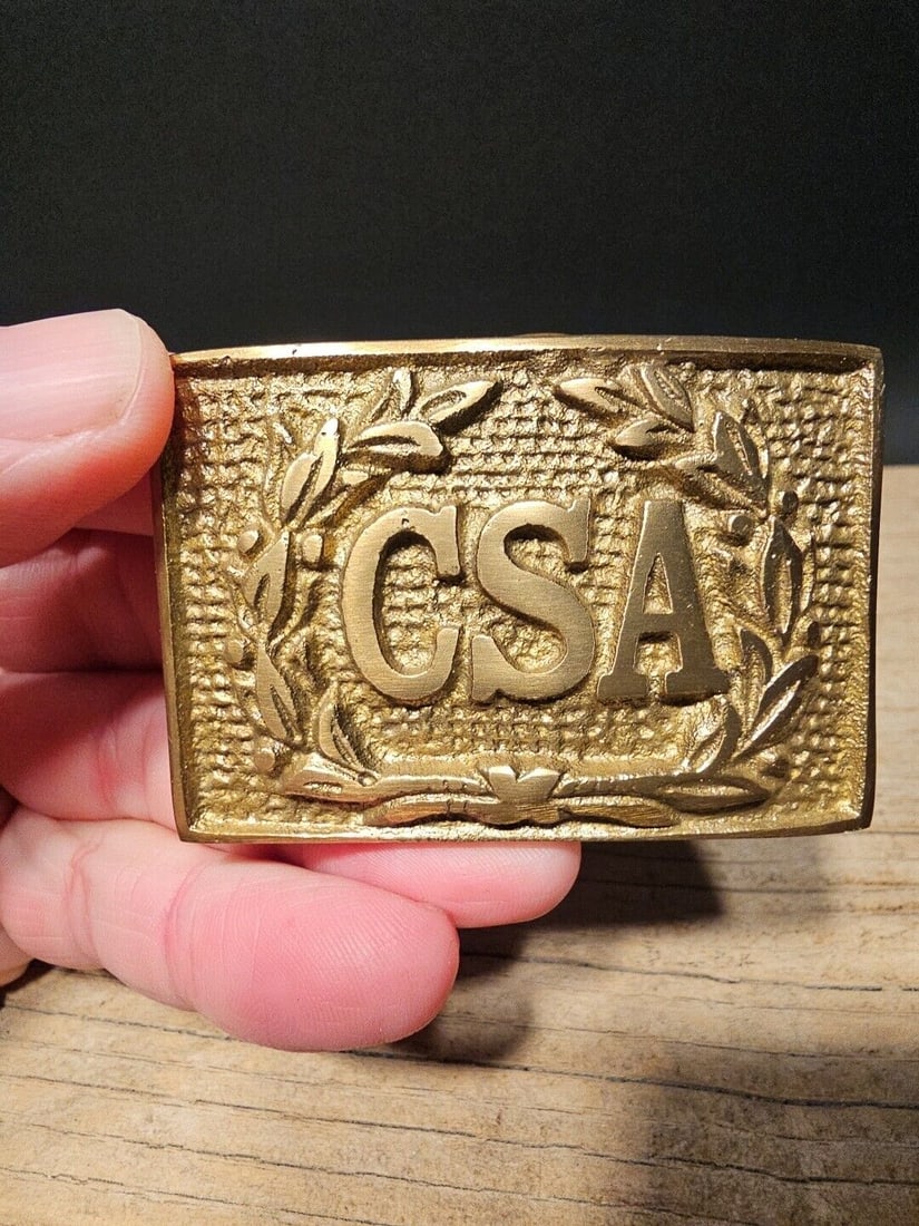 Military Civil War CSA Brass Belt Buckle (1 of 13)