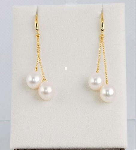 9x10mm Cultured Freshwater Pearl Drops - 925 Silver - Earrings (1 of 7)