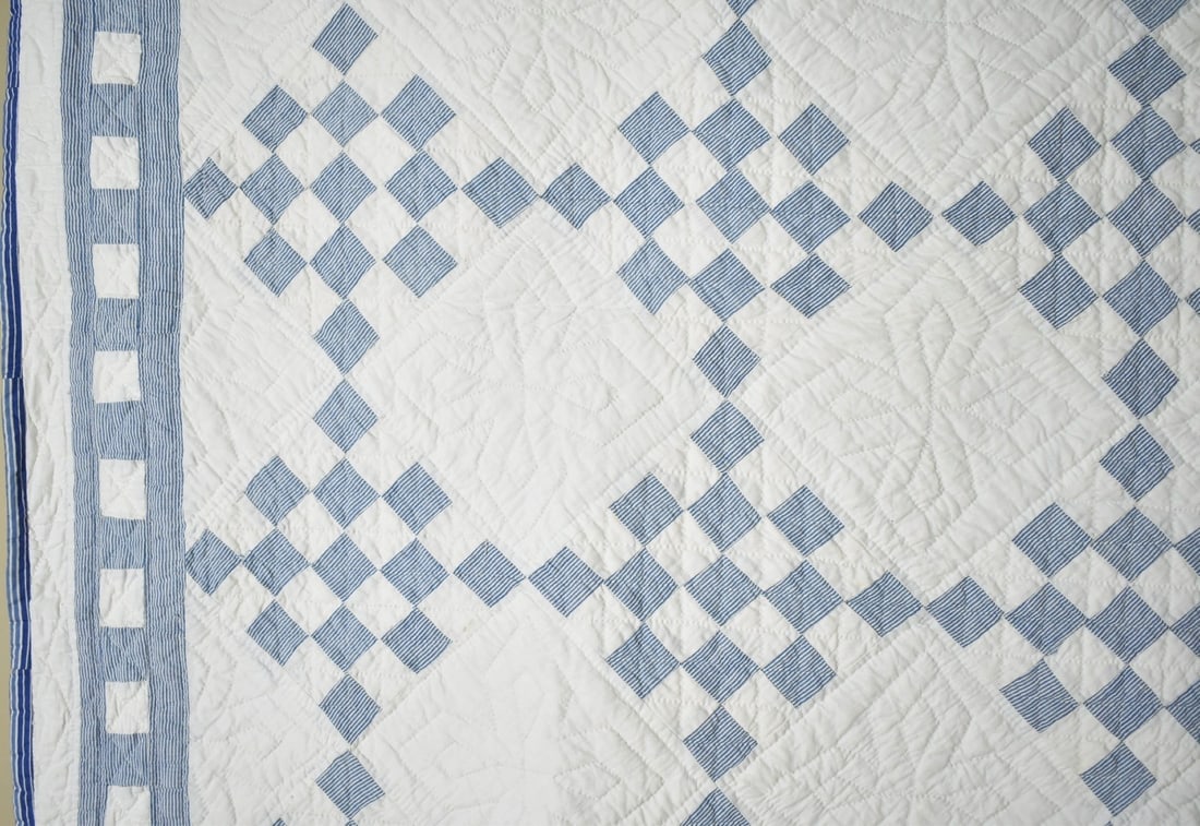 Blue & White 25-Patch Quilt - 2