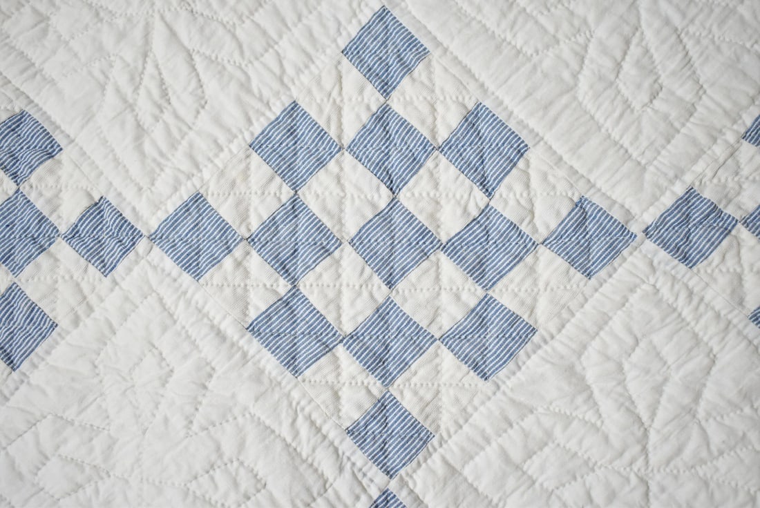 Blue & White 25-Patch Quilt - 5