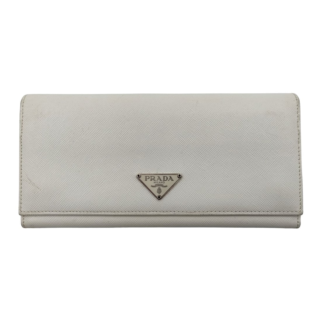 PRADA "Saffiano" wallet in white leather (1 of 5)