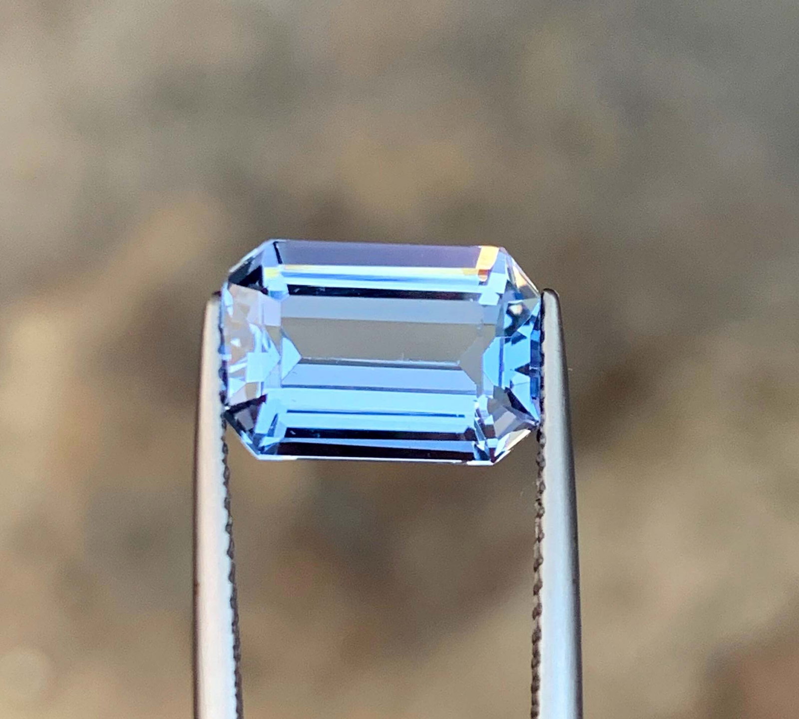 Stunning Intense Blue Nigerian Aquamarine, Faceted Emerald Cut Aquamarine, Top Quality Gem, 3.35 CTS (1 of 7)