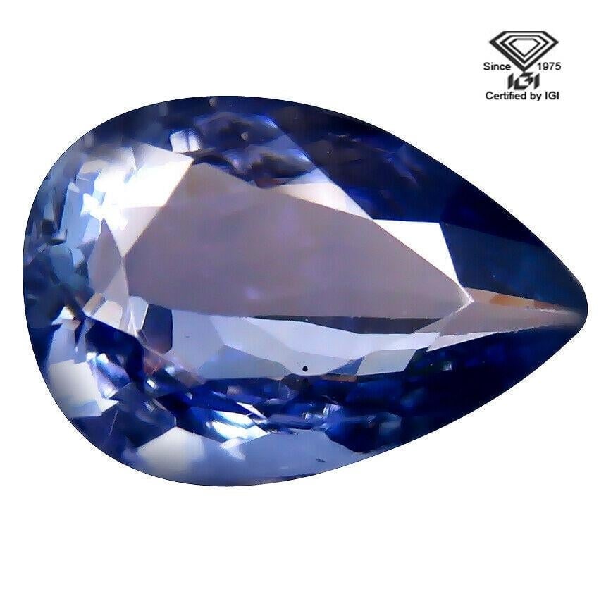 2.76 ct natural certified tanzanite pear (1 of 6)