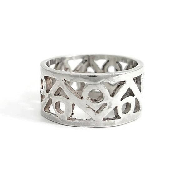 Estate Men's Filigree Band Ring 925 Sterling Silver, 5.12 Grams (1 of 6)